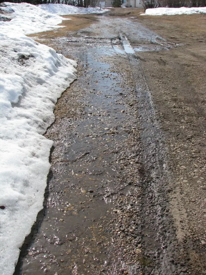 Rural Alberta Driveway Spring Mud example